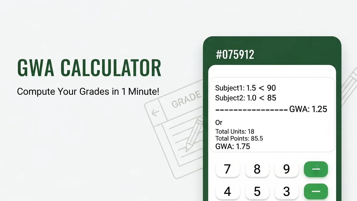 Calculate your Grade Weighted Average instantly with GWA Calculator! Compute accurate grades in just 1 minute. Fast, reliable academic tool for students. Try now!